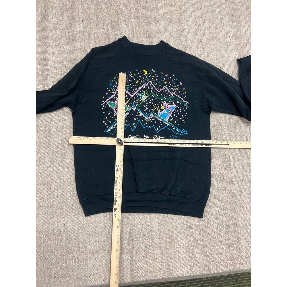 Vintage Coyote Ski Club‎ Sweatshirt Mens Large Black 1980s - Picture 6 of 8